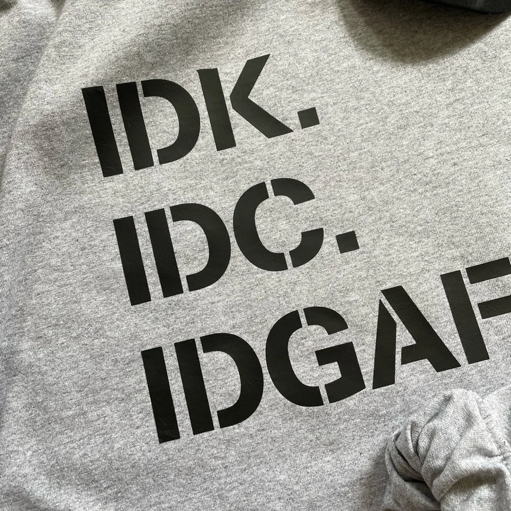 IDK IDC IFGAF LONG SLEEVE TEE All Sizes Available - Picture 4 of 7